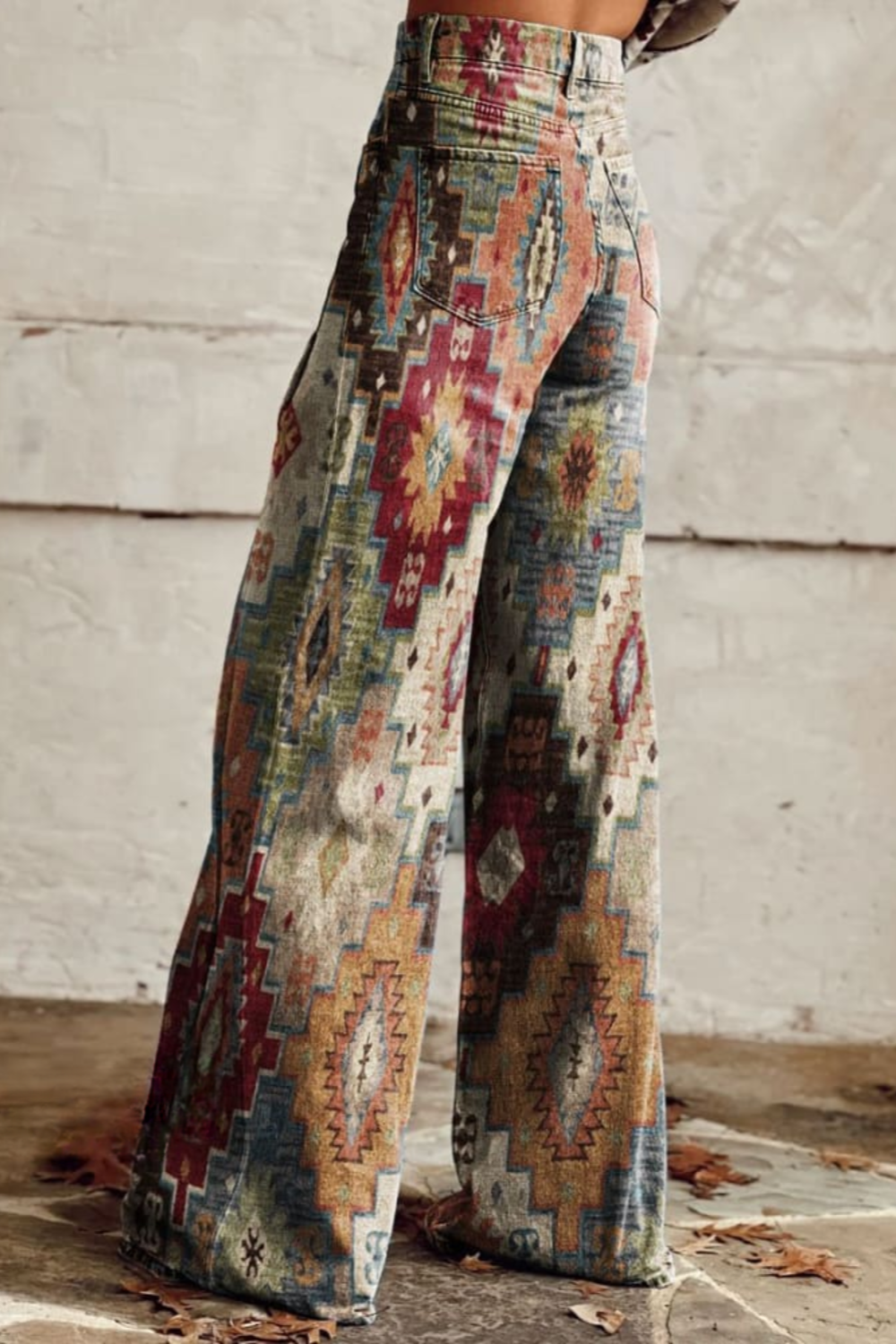 Sahara | Aztec Tapestry High-Waisted Wide-Leg Jeans