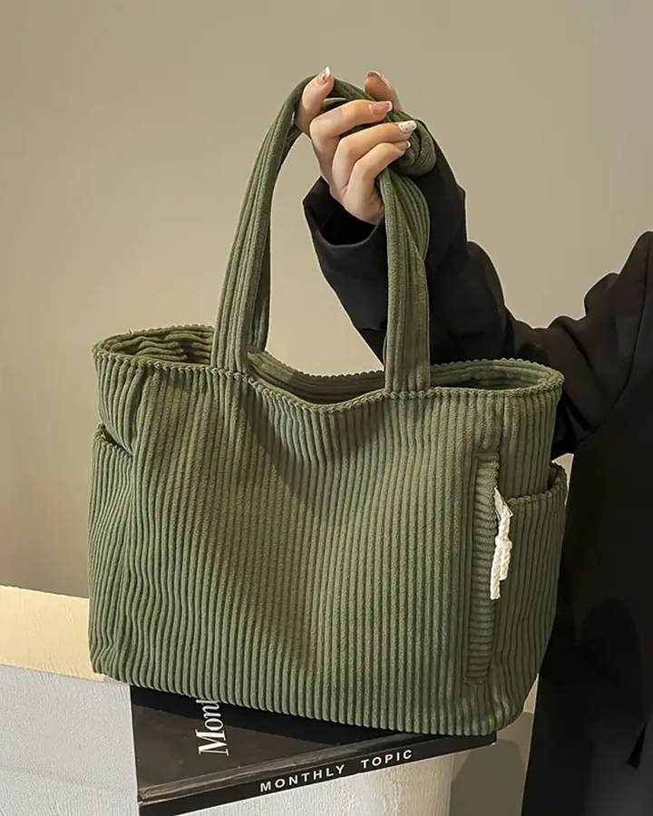 Tilda – Ribbed Tote Bag with Cord Detail (1 + 1 Free Only Today)