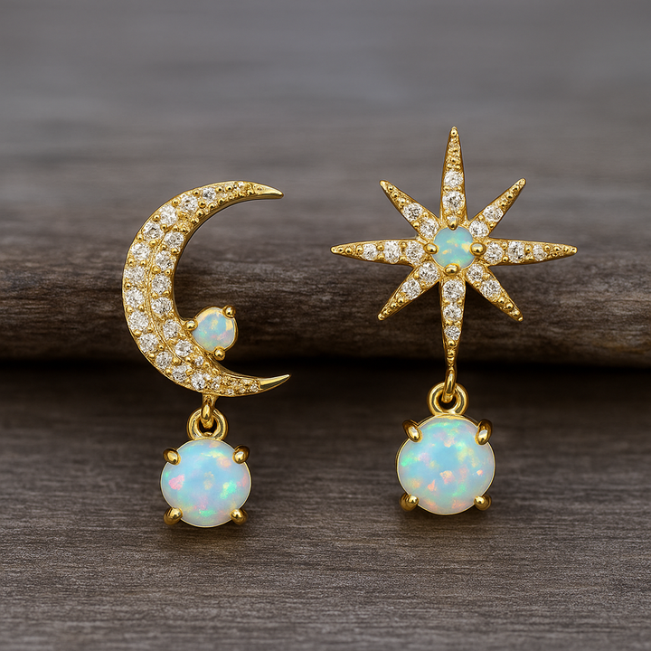 Unique Moon and Star Earrings