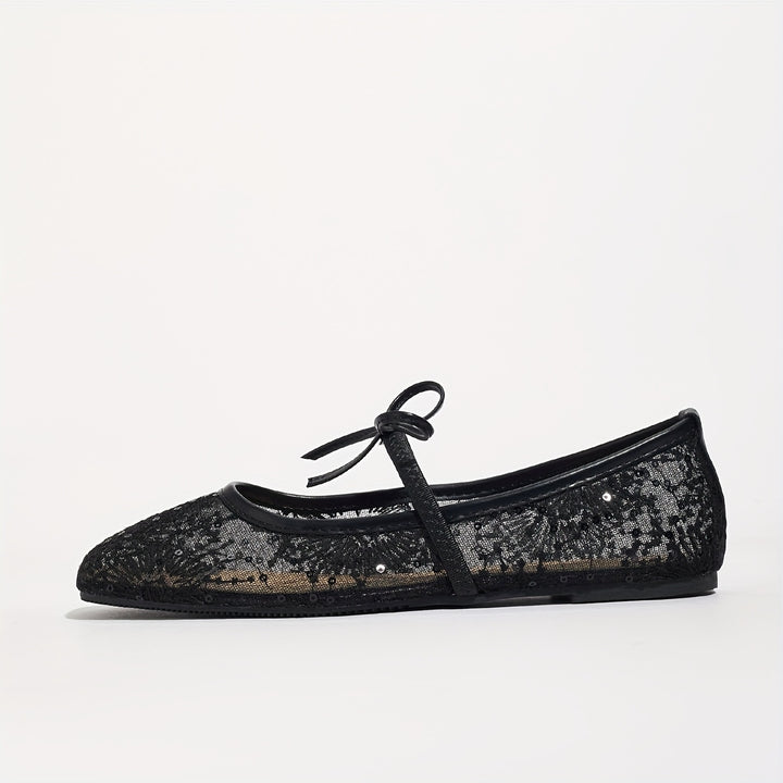 Margaret | Floral Mesh Flats
