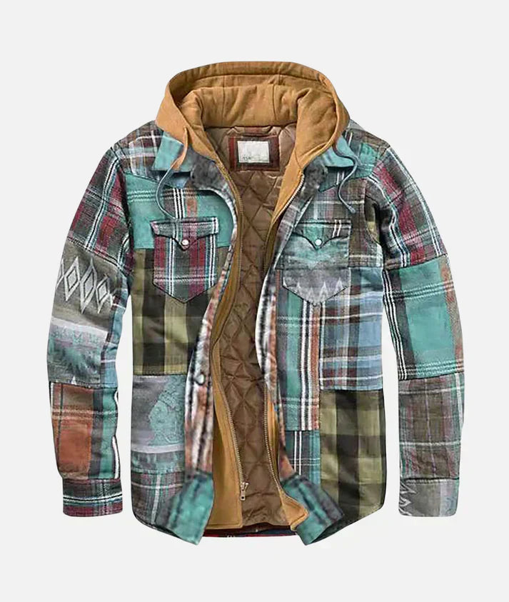 Alain | Plaid patchwork jacket