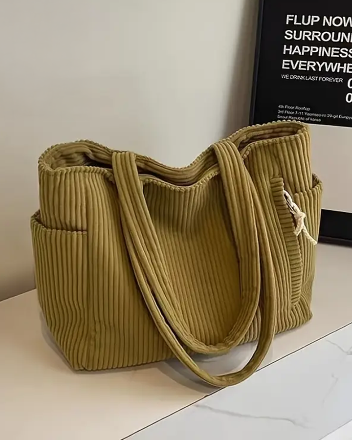 Tilda – Ribbed Tote Bag with Cord Detail (1 + 1 Free Only Today)