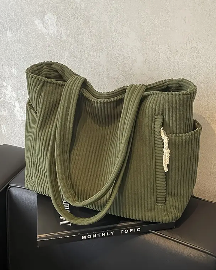 Tilda – Ribbed Tote Bag with Cord Detail (1 + 1 Free Only Today)