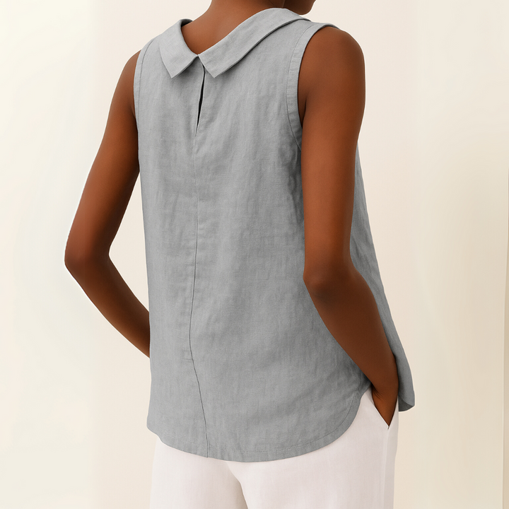 Evelyn – Sleeveless Cotton-Linen Summer Top