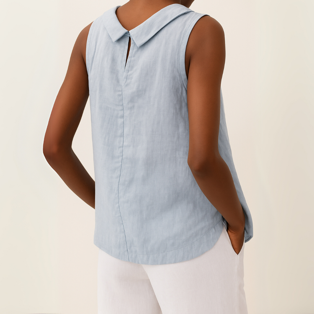 Evelyn – Sleeveless Cotton-Linen Summer Top