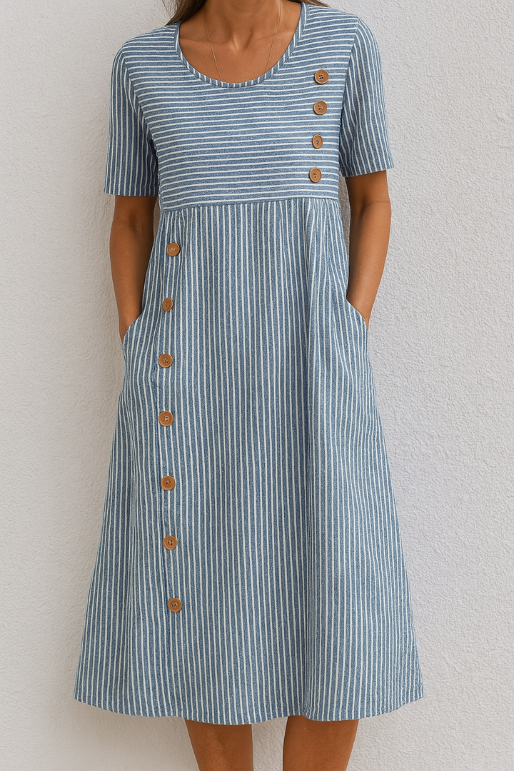 Aubrey™ | Elegant Striped Summer Midi Dress