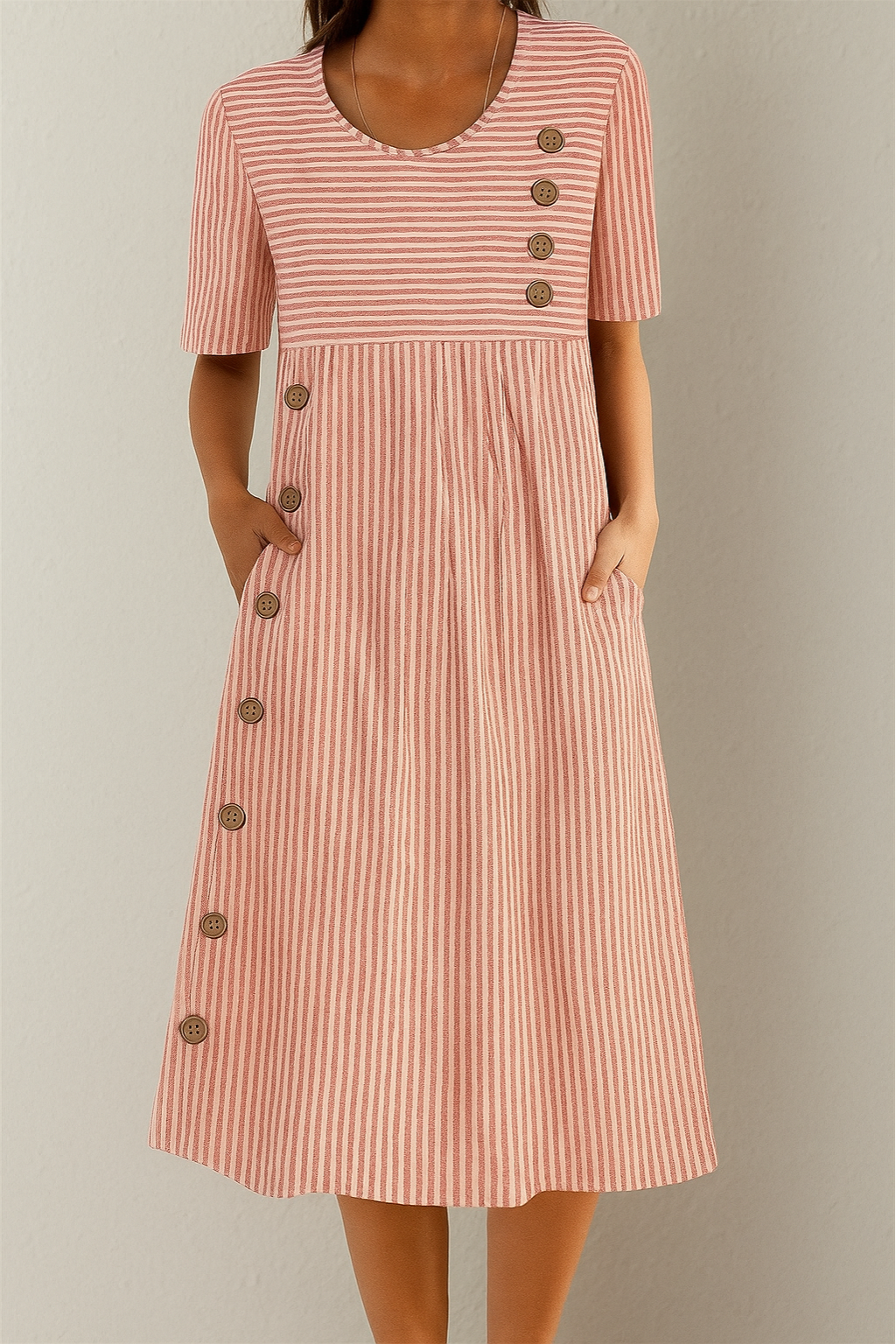Aubrey™ | Elegant Striped Summer Midi Dress