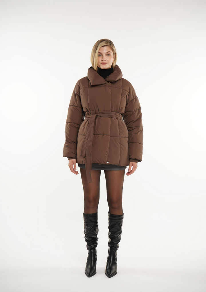 NOVA | MID LENGTH BELTED PUFFER JACKET
