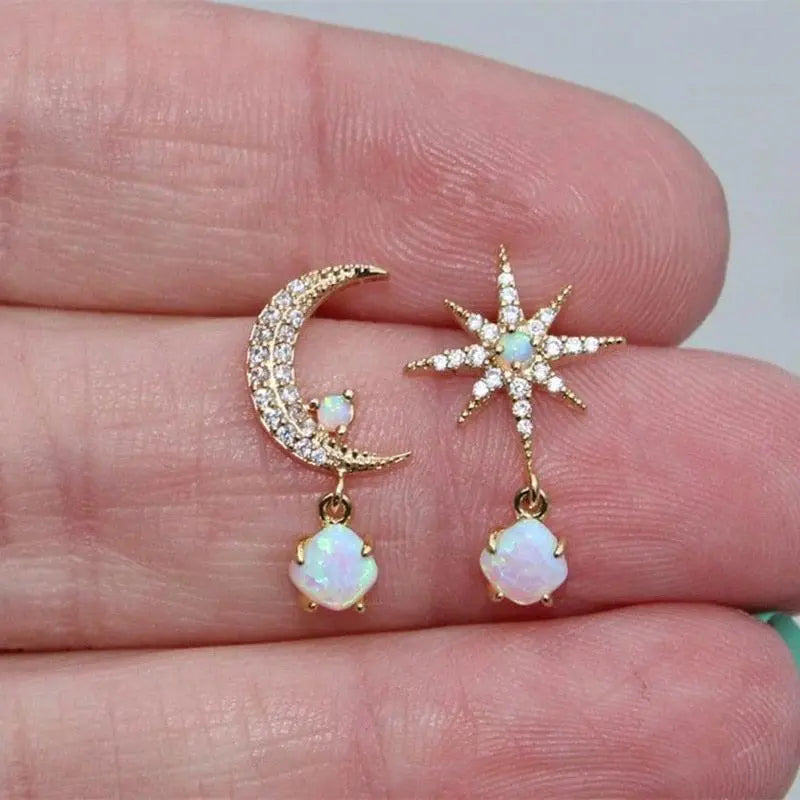 Unique Moon and Star Earrings
