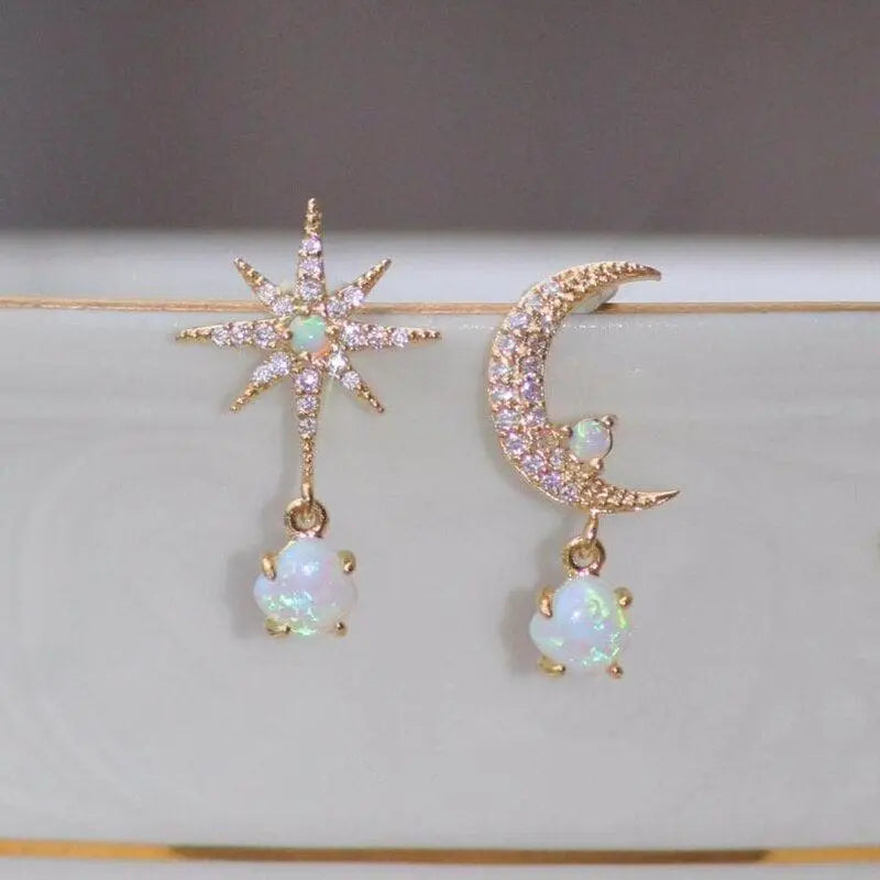Unique Moon and Star Earrings