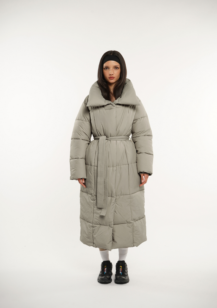BLAIRE | EXTRA LONG LENGTH BULETED BUTTON PUFFER JACKET