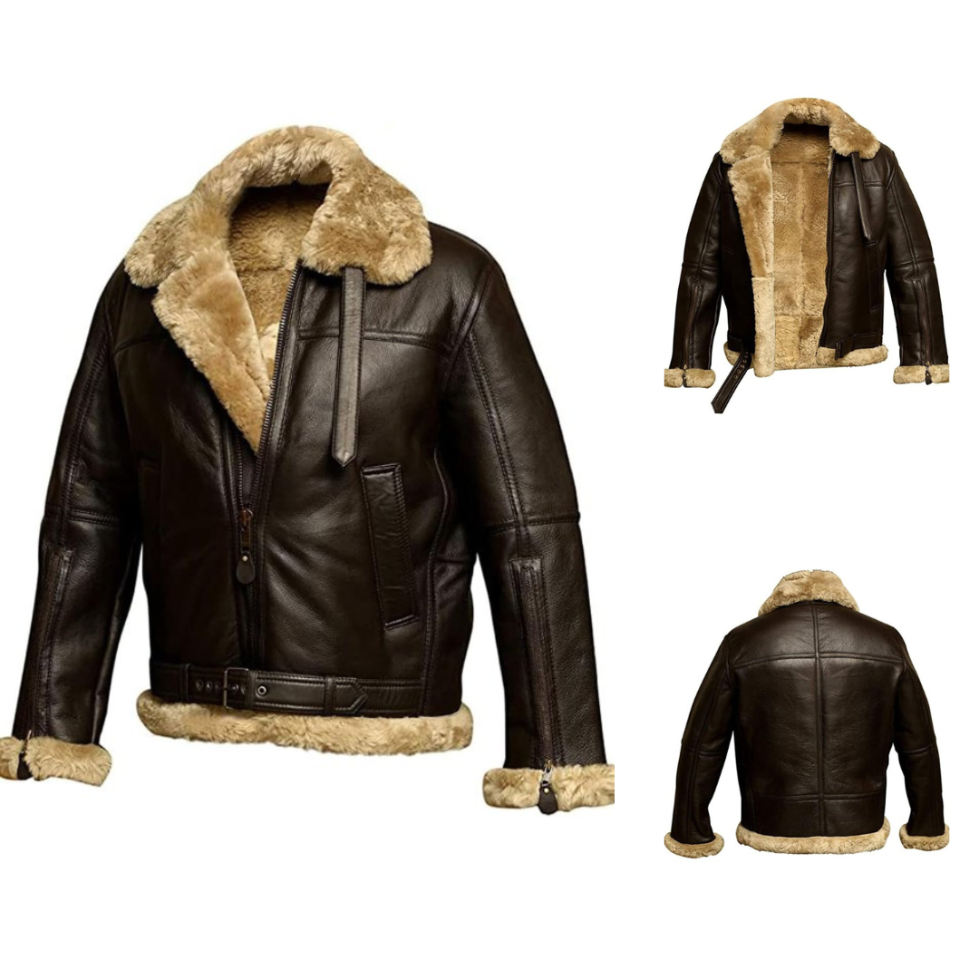 Xav | Classic Shearling Leather Jacket