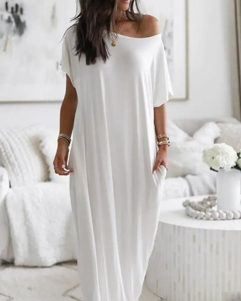 Tansy | One-Shoulder Bat Sleeve Dress