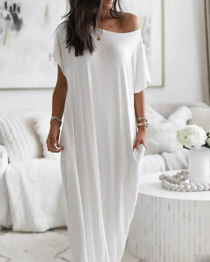 Tansy | One-Shoulder Bat Sleeve Dress