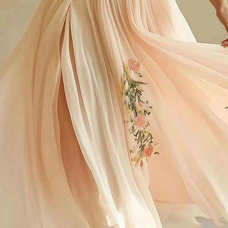 Lumiella - Elegant high Waist V-Neck Party Dress