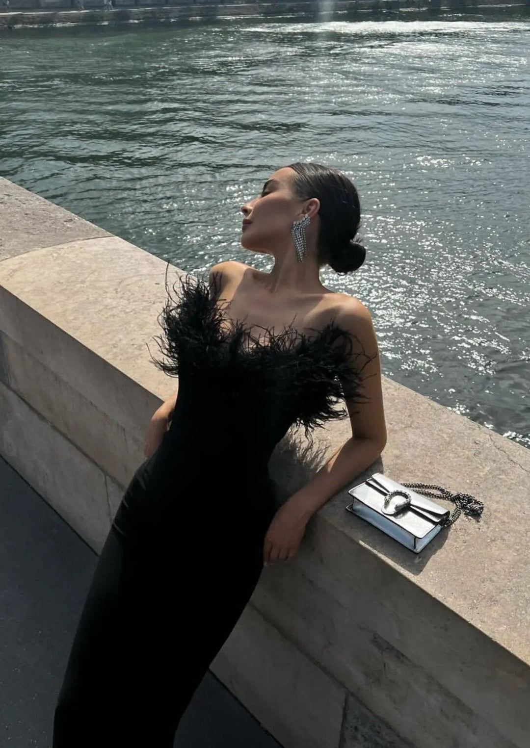 Zosia | Noir Feather Gown