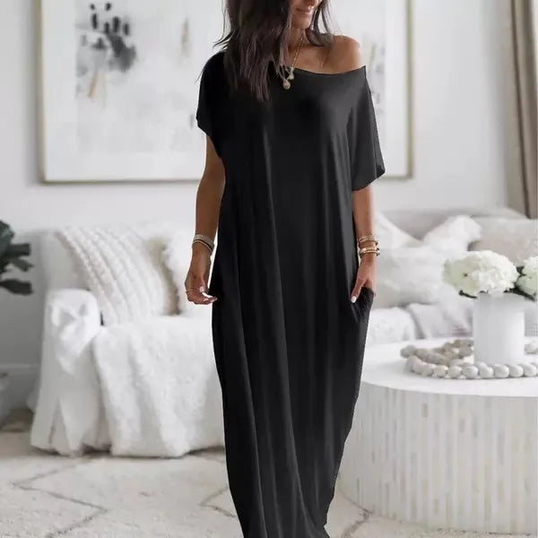 Tansy | One-Shoulder Bat Sleeve Dress