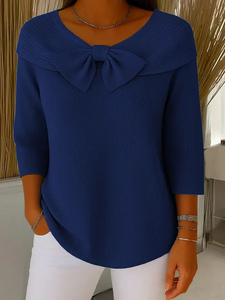 Layda – Sweater with Bow and Round Neckline