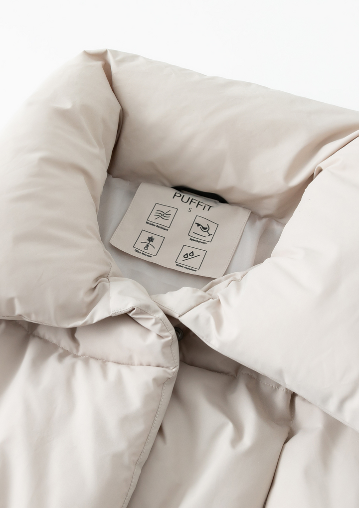 BLAIRE | EXTRA LONG LENGTH BULETED BUTTON PUFFER JACKET