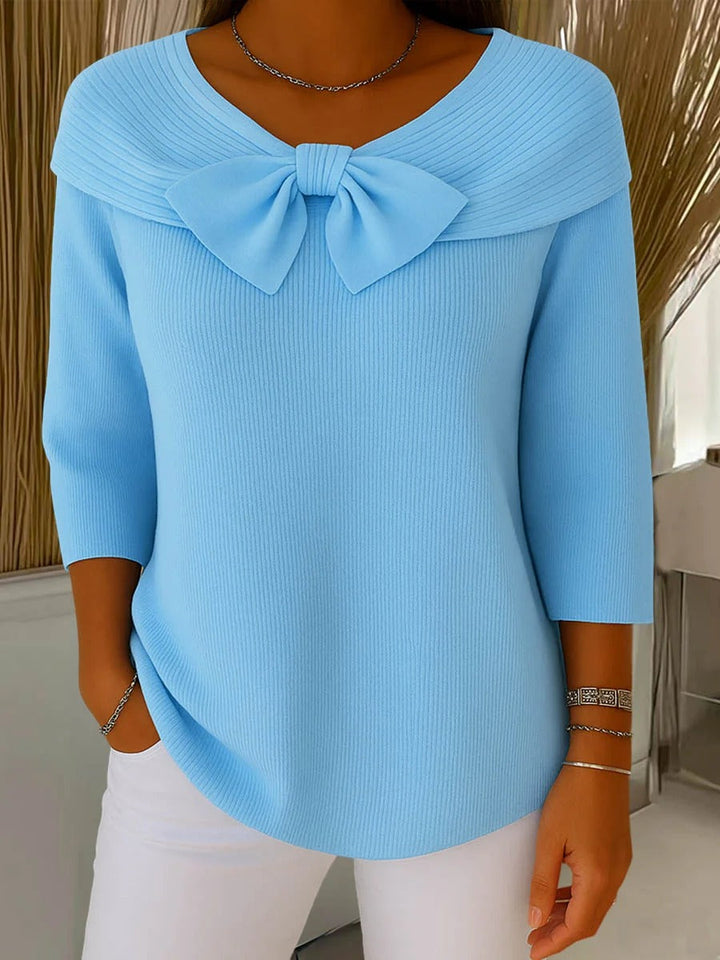 Layda – Sweater with Bow and Round Neckline