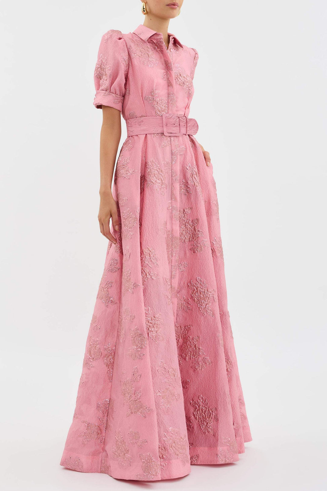 Anabella™ | Floral Elegance Belted Midi Dress