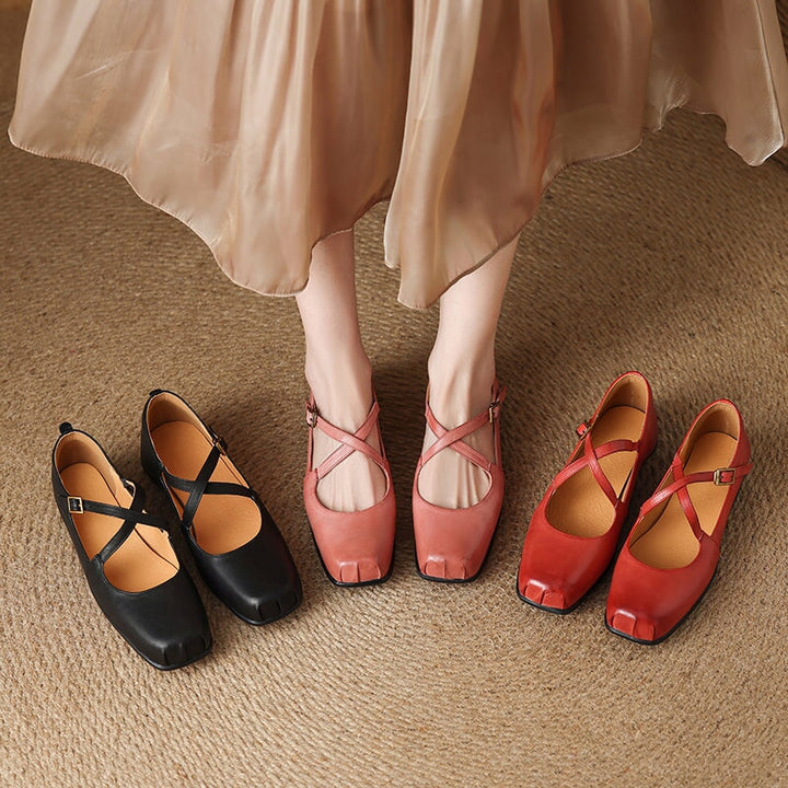 Olivia&Micheal™ | Edith Leather Mary Janes