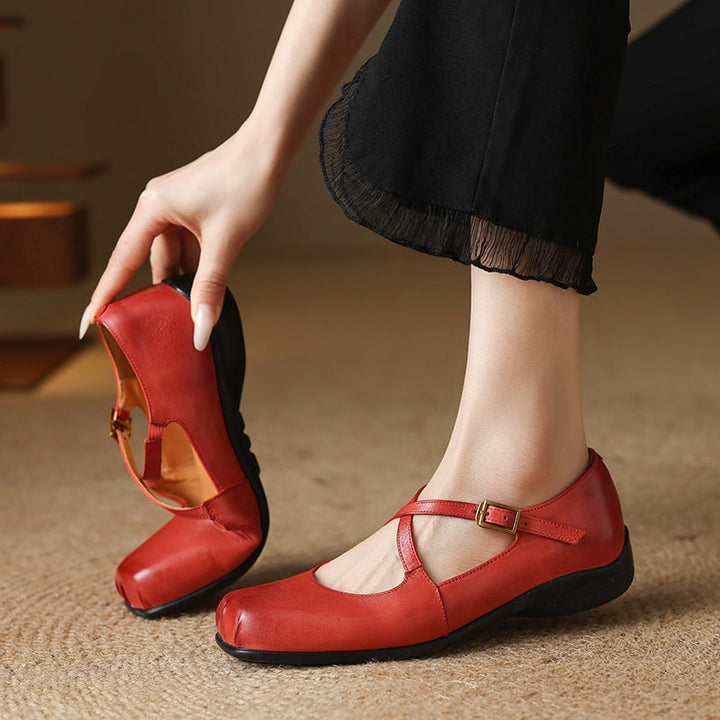 Olivia&Micheal™ | Edith Leather Mary Janes